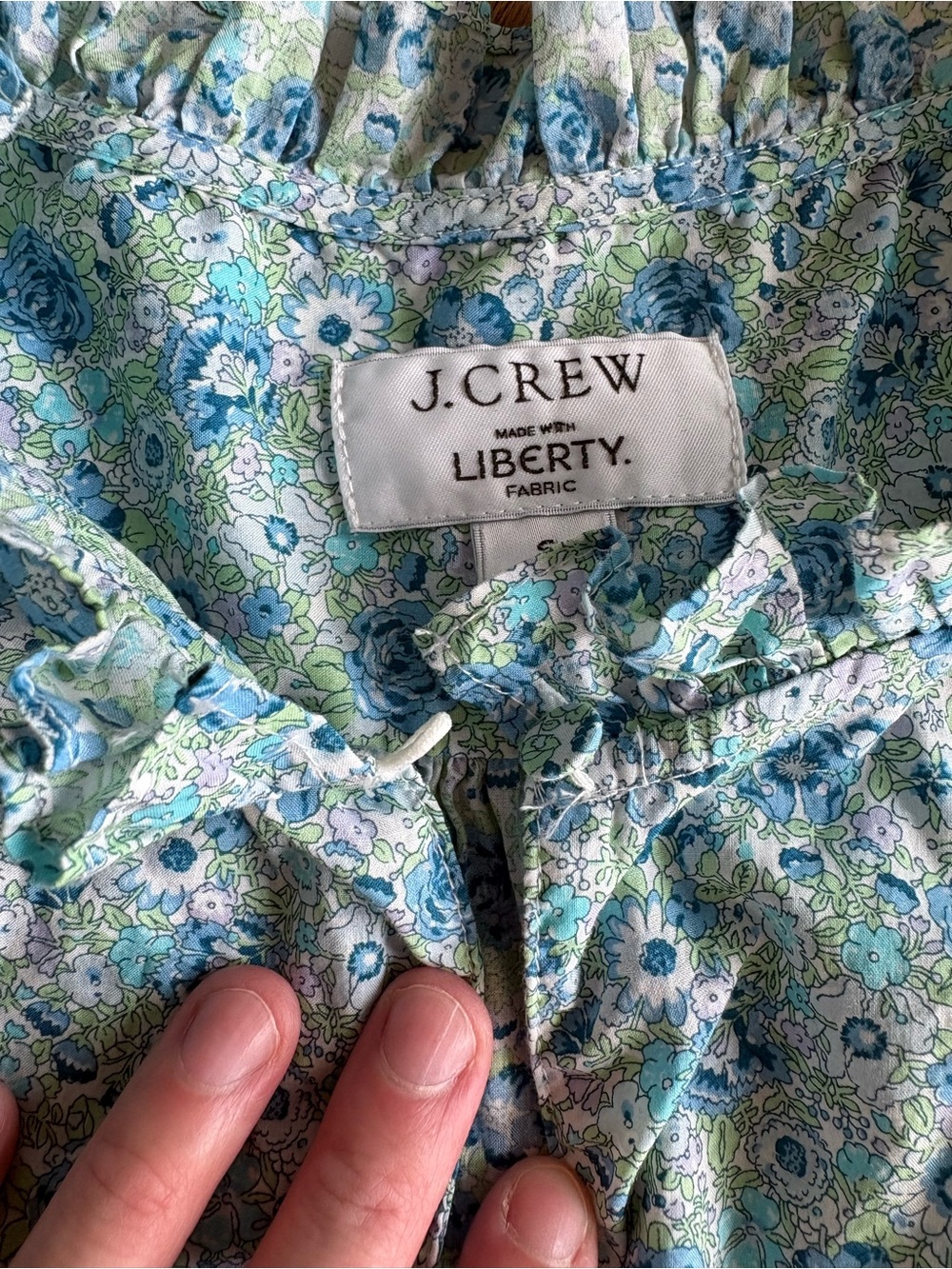 J Crew Liberty fabric blouse.